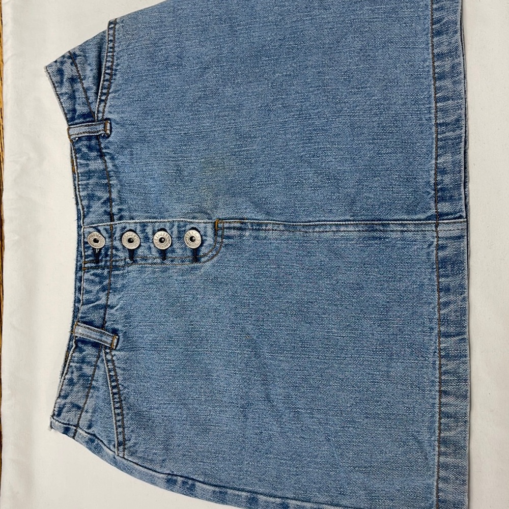 Express Blues Button Fly Denim Miniskirt size 3/4